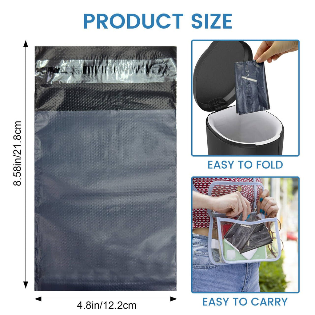 Sanitary Napkin Disposal Bags, Feminine Personal Bags, 100 pcs Grey, Self Seal, Disposable for Tampons, Sanitary, Pads, Liners