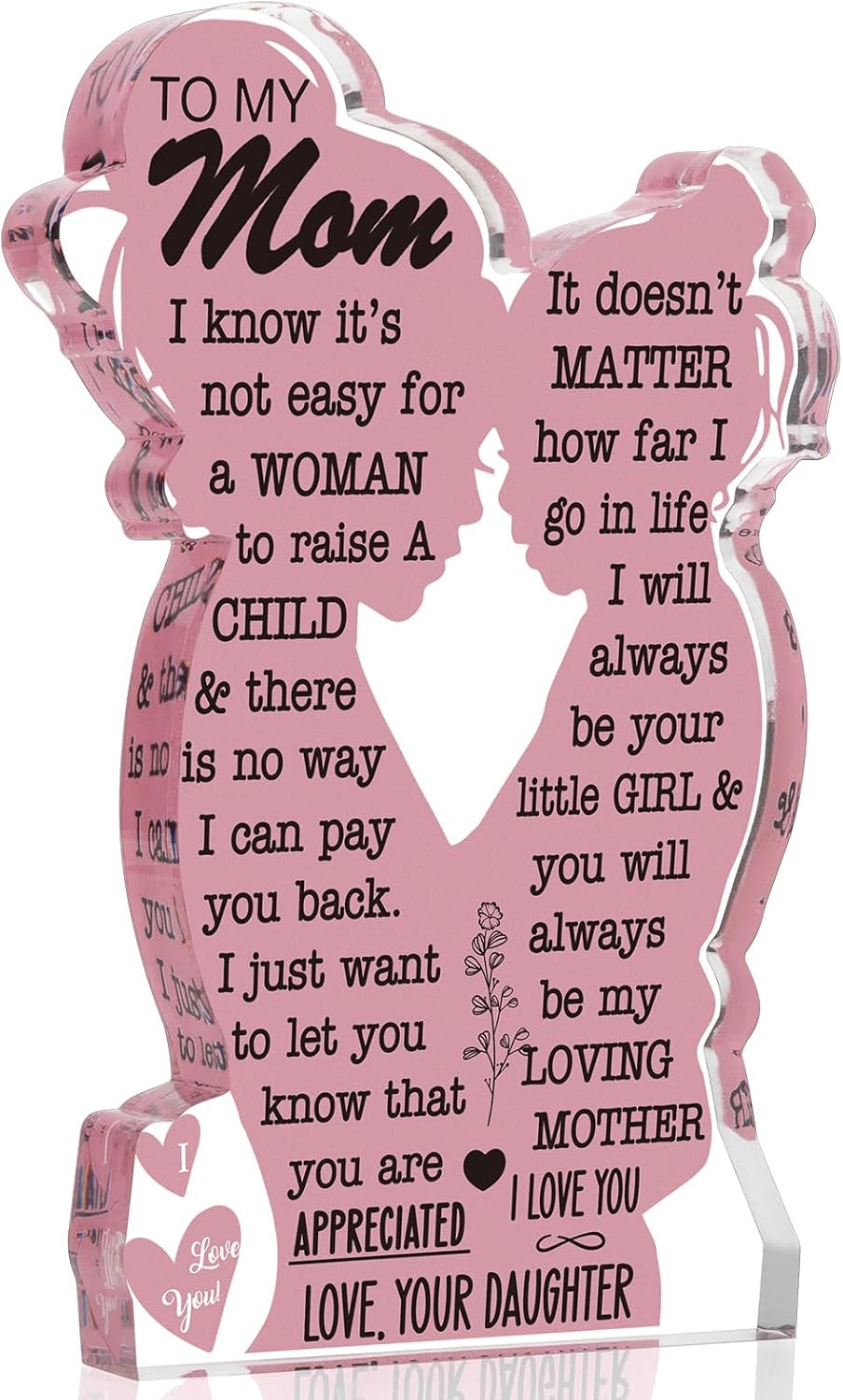 Regine Switzerland Acrylic Plaque - Best Mom Ever Gift | Unique Christmas & Birthday Ideas - 5x3in