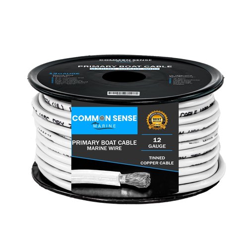 12 Gauge Primary Boat Cable - 100 ft Marine Grade Wire Tinned Oxygen-Free Copper - 12 AWG UL 1426 Standard PVC Wire for Boat, Automotive, Speakers, Camper & Trailers