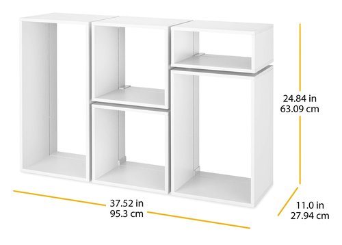 Whitmor Clip & Cube 5-Piece Organizer, White