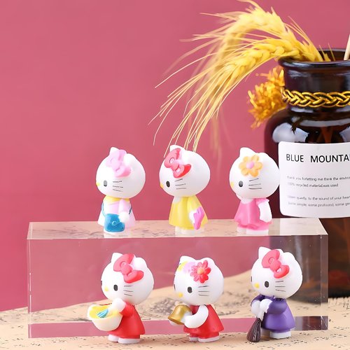 Kawaii Anime Figures Cake Decorations for Girls Happy Birthday Cake Toppers Cartoon Theme Party Decorations