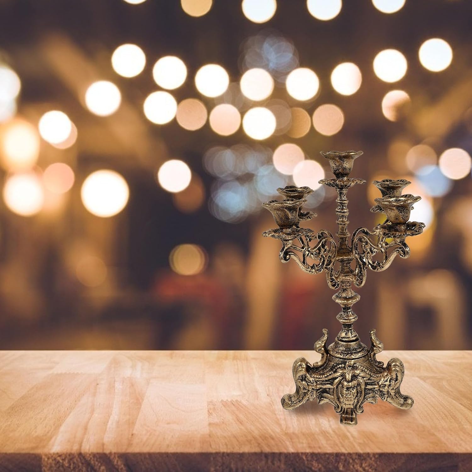 Regine Switzerland 5-Arms Metal Candle Holder - Elegant Centerpiece for Weddings & Holidays | 12 Inch