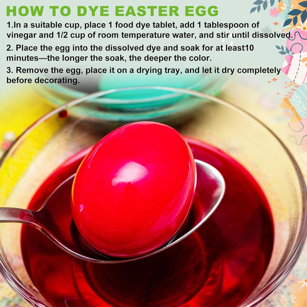 Skiennix Easter Egg Decorating Kit - Non-Toxic Dye Tablets with 89 Stickers & 8 Holders | DIY Craft Set