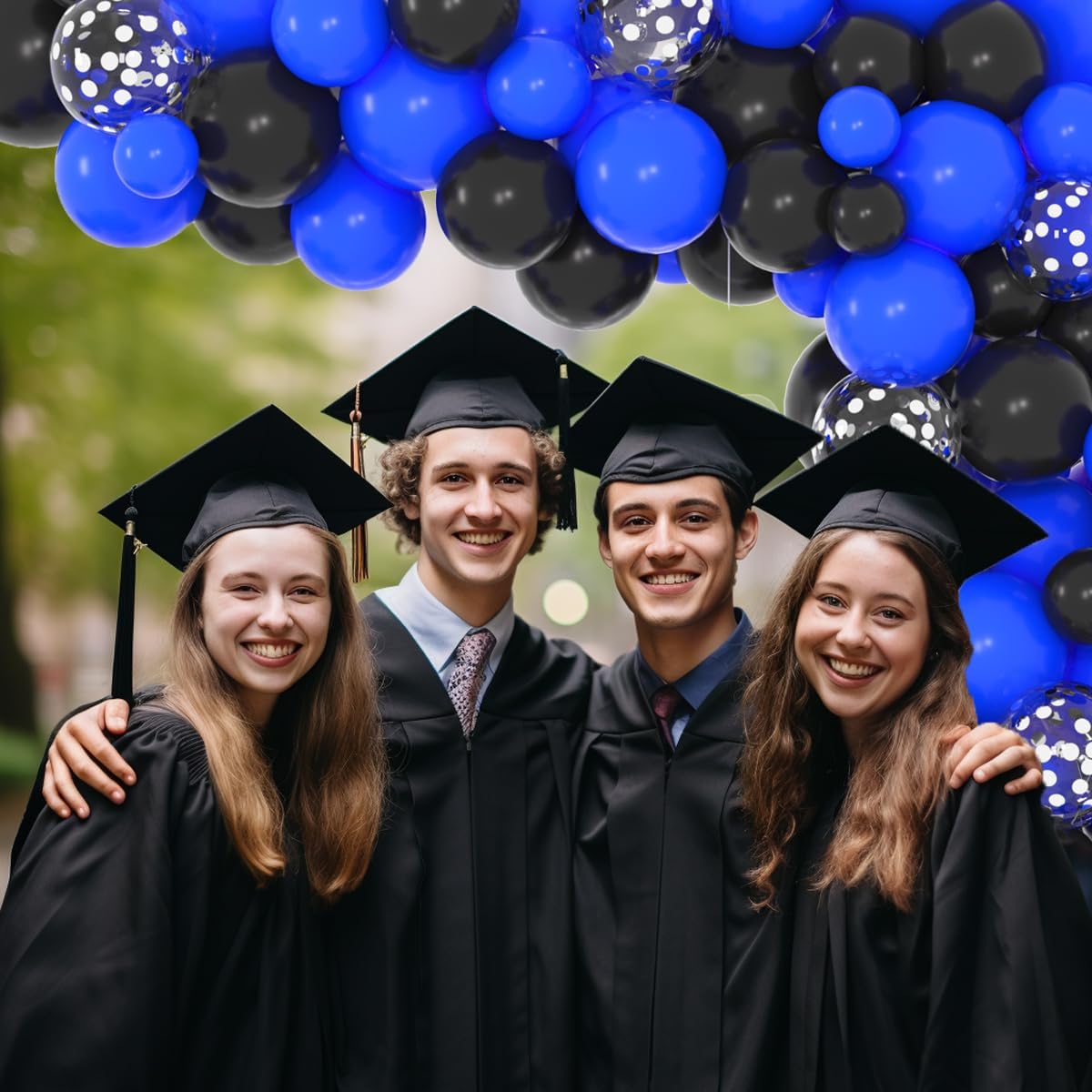 Royal Blue & Black Balloon Garland Arch Kit - Festive Decorations for Baby Showers & Birthdays