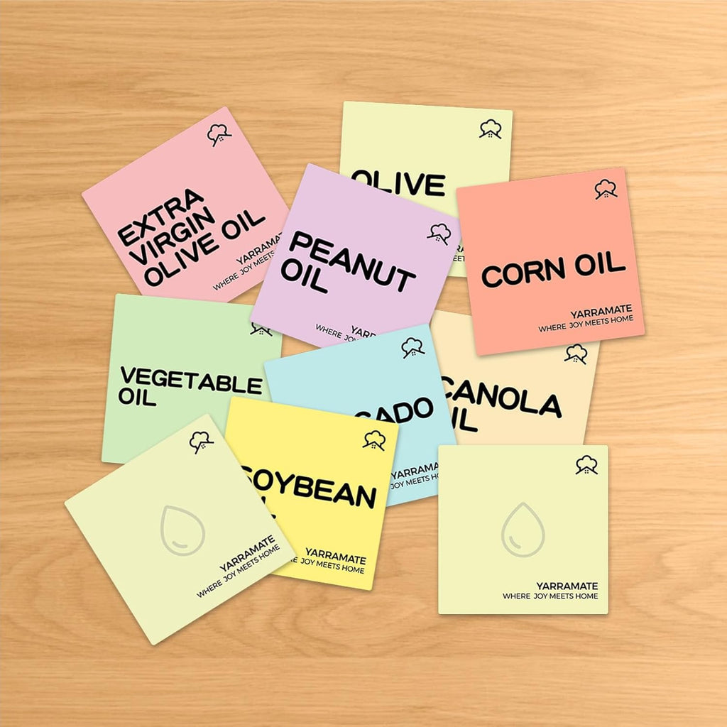 YARRAMATE 10 Color Labels - Perfect for Oil Sprayer Bottles | Durable & Easy to Use