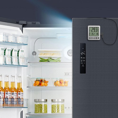 Refrigerator Thermometer Freezer Alarm Digital Freezer Thermometer Fridge Thermometer with Extra Sensor high and Low Temperature Alarm 2pcs White zz10