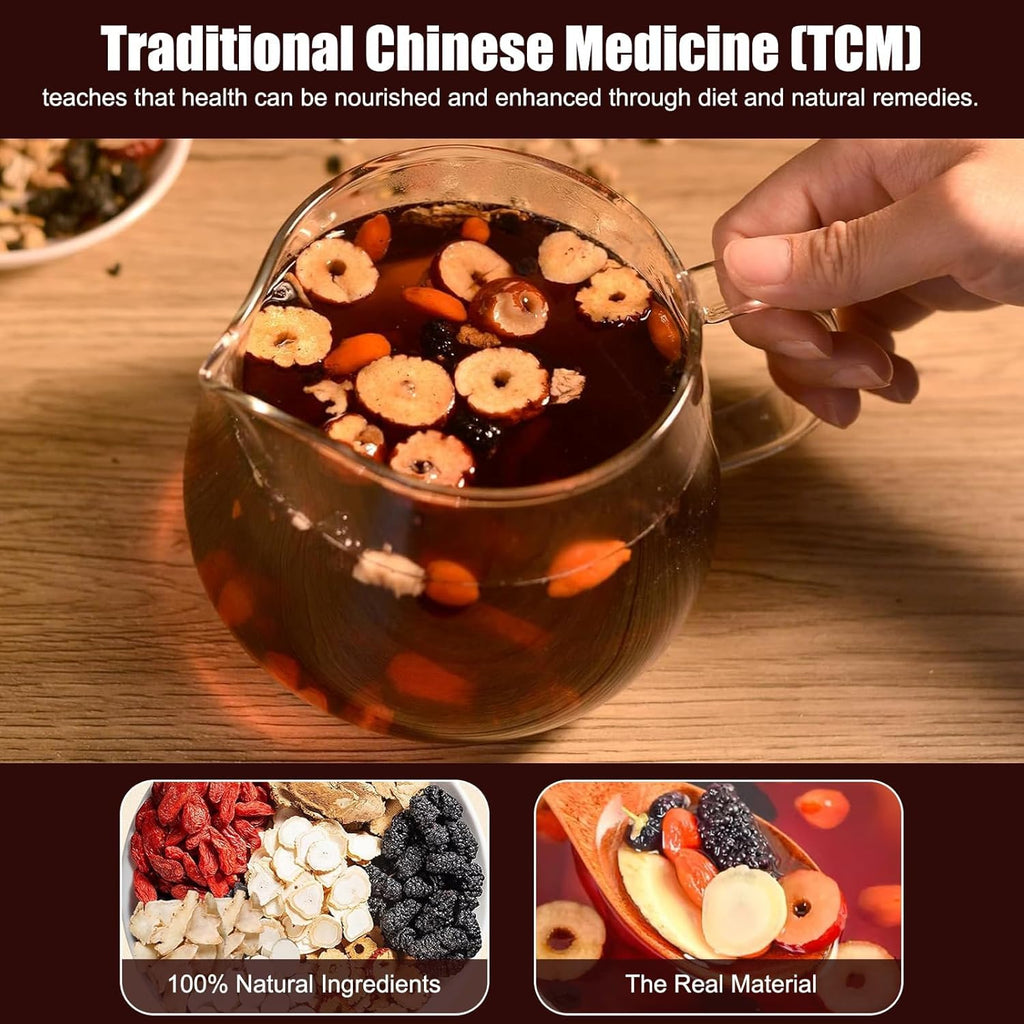 Kidney Tea 60 Bags Ginseng Six Treasure Tea Formula Traditional Chinese Herbal Kidney Cleanse Detox Repair for Women & Men