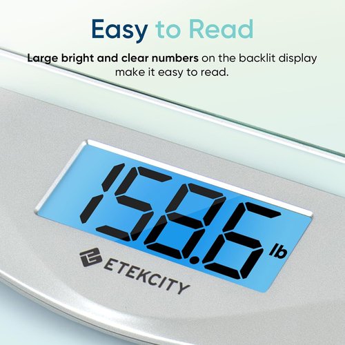Etekcity Digital Body Weight Scale - High Precision Measurements | Large Blue LCD Display, 400 lbs Capacity