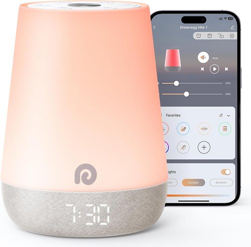 Dreamegg Sound Machine - White Noise & Night Light with 34 Soothing Sounds | Sleep Trainer for Kids