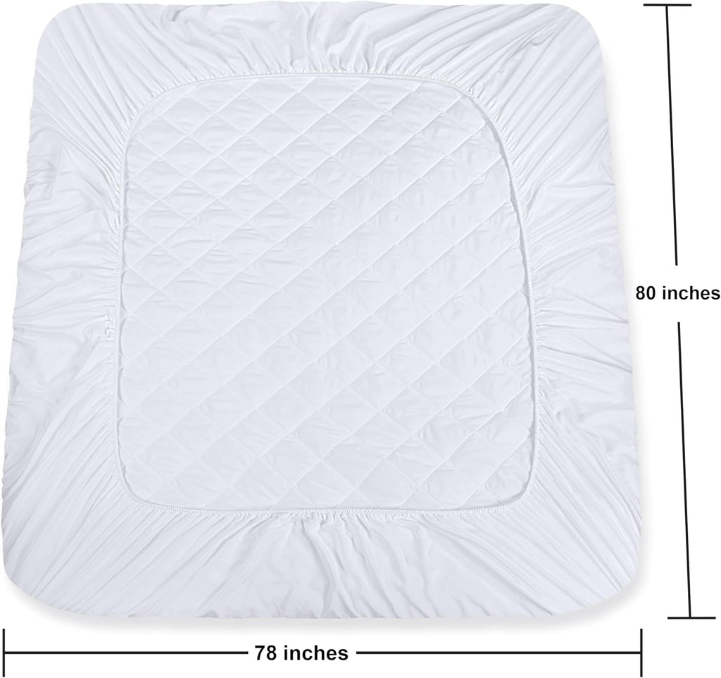 Utopia Bedding Quilted King Size Mattress Pad - Deep Pocket Protector, Machine Washable (White)