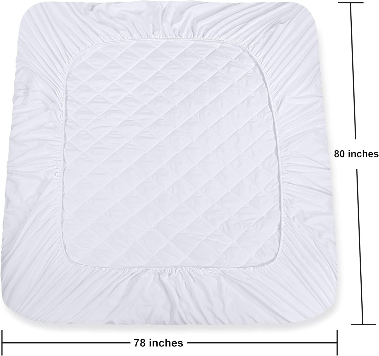 Utopia Bedding Quilted King Size Mattress Pad - Deep Pocket Protector, Machine Washable (White)