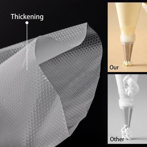 Piping Bags 12 & 16 Inch, 200 PCS Tipless Piping Bags Disposable Pastry Bags Thick Icing Bags for Decorating Cake Cookies