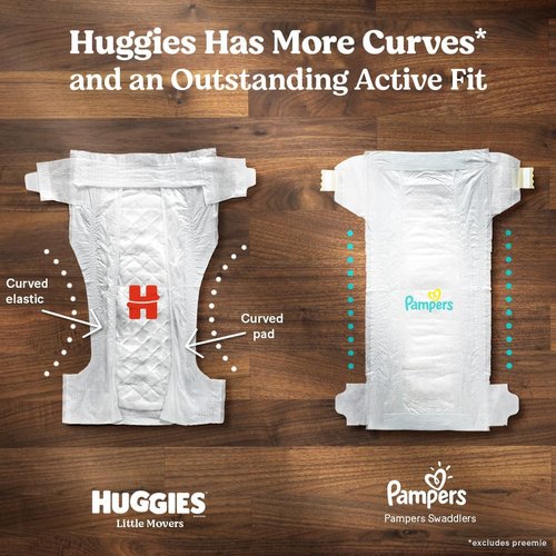 Huggies Little Movers Size 5 Diapers - 132 Count for Babies 27+ lbs | Soft & Comfortable Fit
