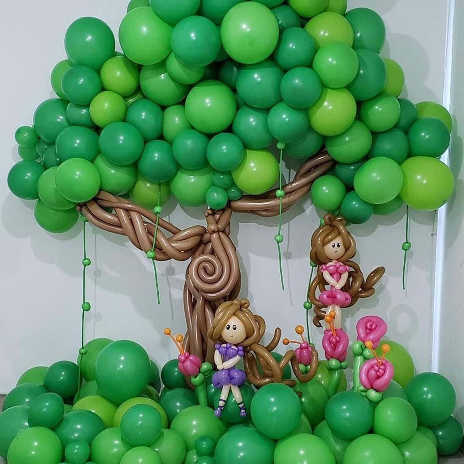 Voircoloria 105-Piece Green Latex Balloons - 12-Inch Party Decor for Dinosaur Baby Showers & St. Patrick's Day