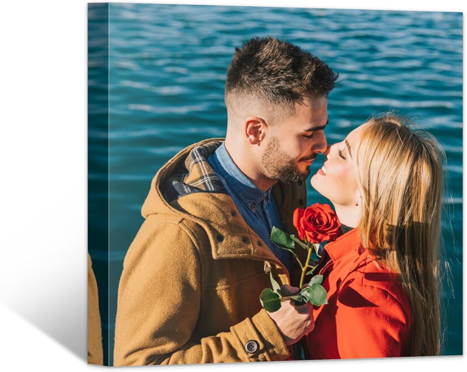 Skiennix Personalized Canvas Wall Art - Custom Framed 12" X 12" Photo Prints for Living Room & Bedroom Decor