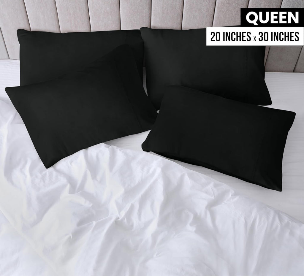 Utopia Bedding Queen Pillow Cases - 12 Pack | Soft Brushed Microfiber | Fade Resistant 20" x 30" Black