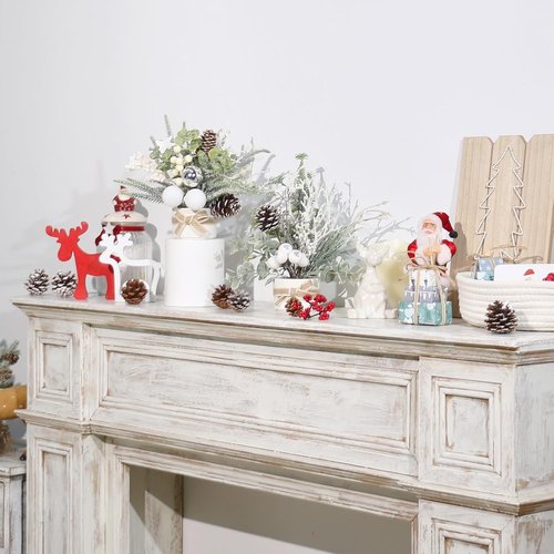 JJIALEIXI Mini Christmas Tree Set - 11" Artificial Potted Tabletop Decor for Holiday Parties | White/Green/Silver