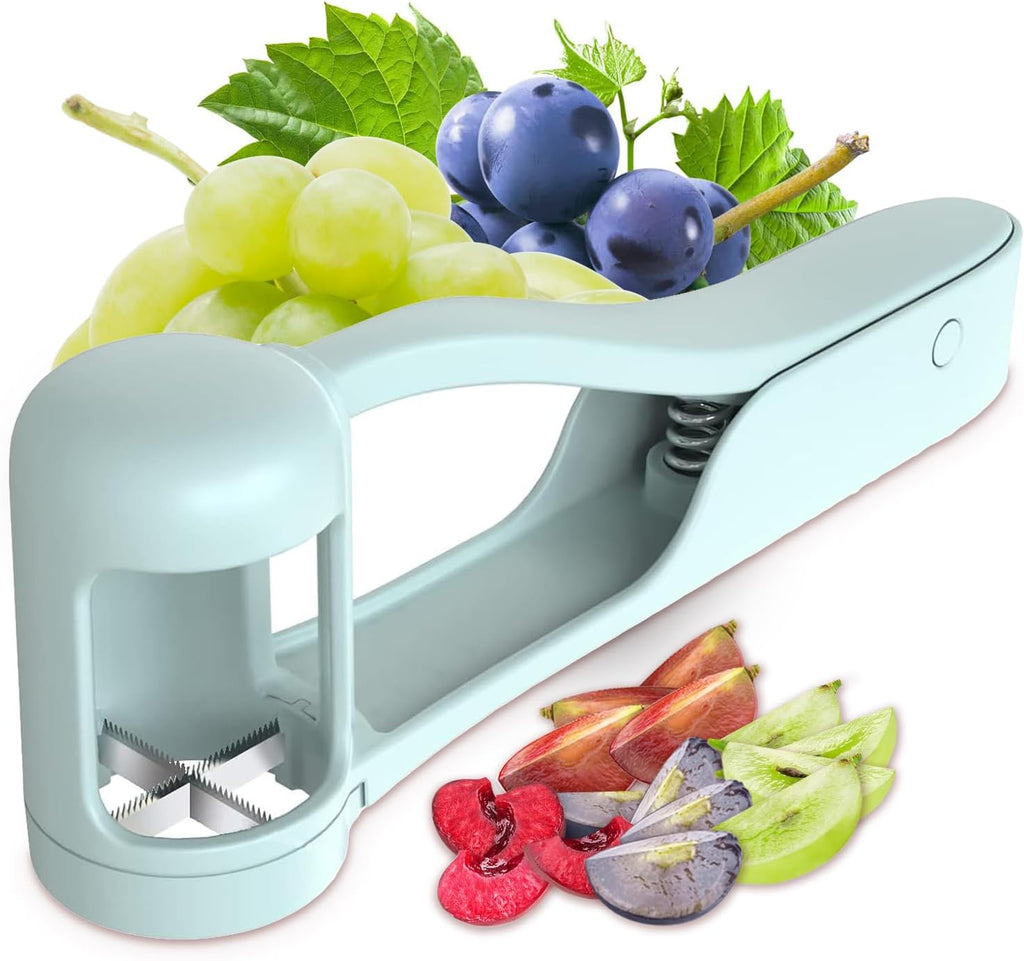 Skiennix Grape Cutter Tool - Safe Kitchen Fruit Slicer for Kids & Toddlers | Handheld Design for Small Fruits