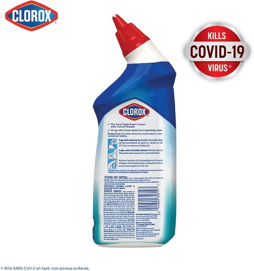 Clorox Toilet Bowl Cleaner - Clinging Bleach Gel with Cool Wave Scent | 24 Ounces
