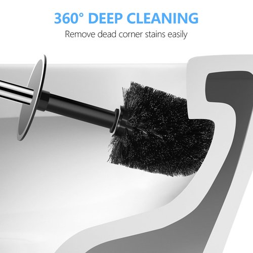 SetSail Toilet Brush, Compact Size Toilet Bowl Brush and Holder Toilet Brushes for Bathroom with Stainless Steel Handle Toilet Cleaner Brush with Durable Scrubbing Bristles, 3 Packs