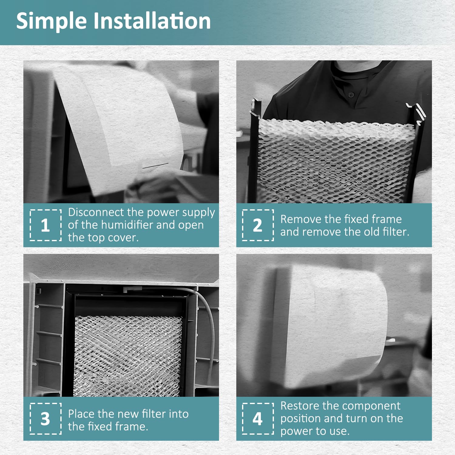 HASMX 2-Pack 550 Humidifier Water Pad Filters 9-1/2"x10"x1-1/2 for Aprilaire Model 550 Replaces Part Number RP3108 RP-3108