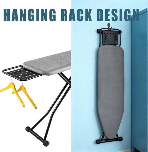 Ironing Board - Full Size Heat Resistant Cover with Ultra Thick Padding | Adjustable Height, Non-Slip Design (58"x15")