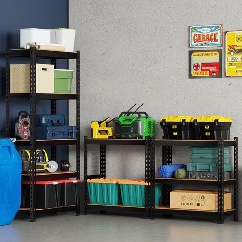 BestOffice Heavy-Duty 5-Tier Storage Shelves - Adjustable MDF Garage Shelving 11.8" D x 27.6" W x 60" H