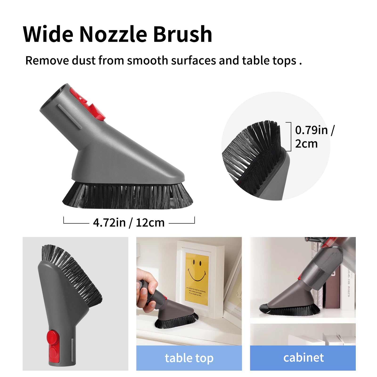 Replacement Attachment Kit compatible with Dyson V7 V8 V10 V11 V15 Absolute Animal Vacuum Cleaner, Flexible Extension Hose Mattress Tool Stiff Brush Soft Bristle Attachment, and Flexible Crevice Tool