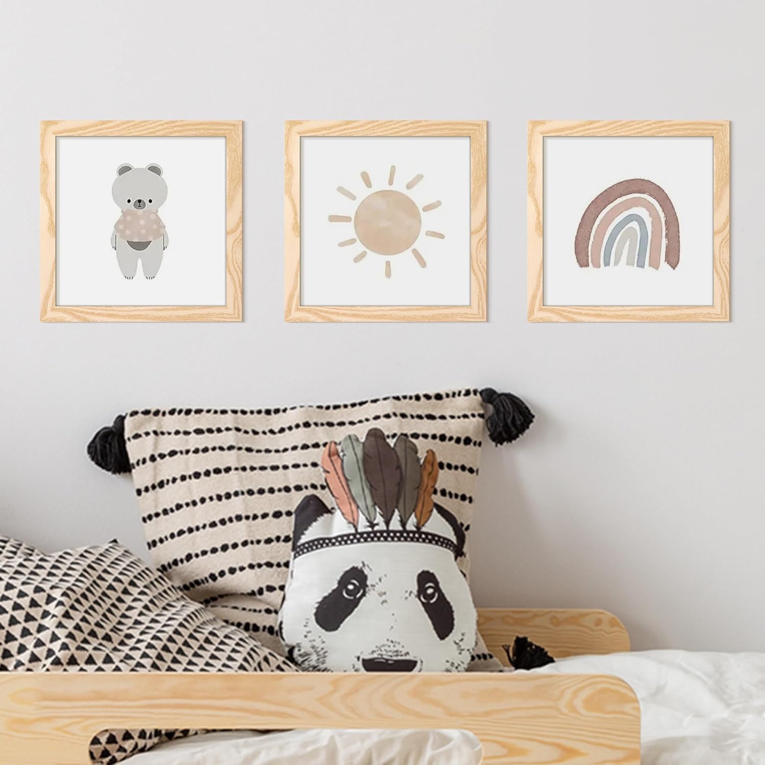 Upsimples 8x8 Picture Frame - Versatile Display for 4x4 or 8x8 Photos | Natural Wood Finish, 1 Pack