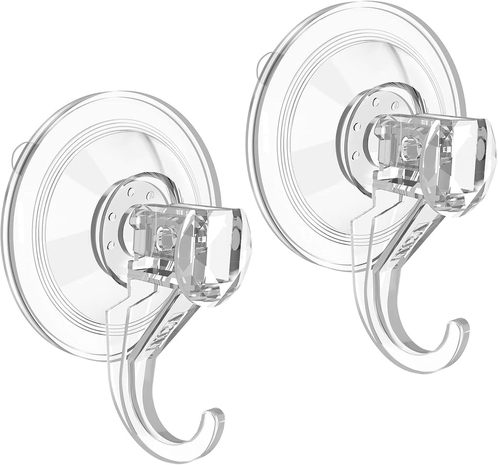 VIS'V Wreath Hanger - Heavy Duty Suction Cup Hooks | 22 LB Capacity, Clear, 8 Pack, Removable & Reusable