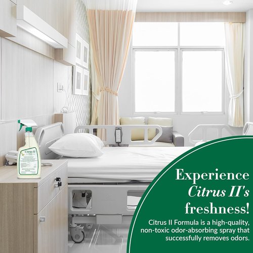 Citrus II Hospital Germicidal Deodorizing Cleaner - Fresh Citrus Scent - Disinfecting Spray - for Home, Hospital and Office Surfaces and Supplies - 22 Fl Oz