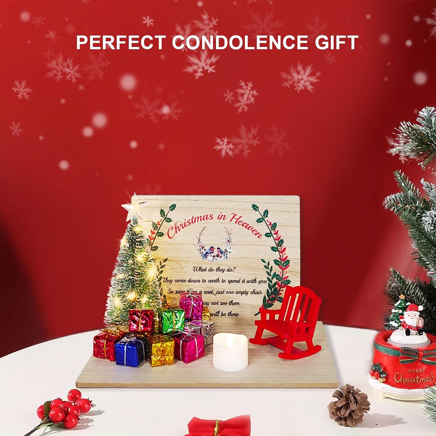 Regine Switzerland Christmas Chair Ornament - Memorial Candle Holder for Loved Ones | Save a Seat Gift