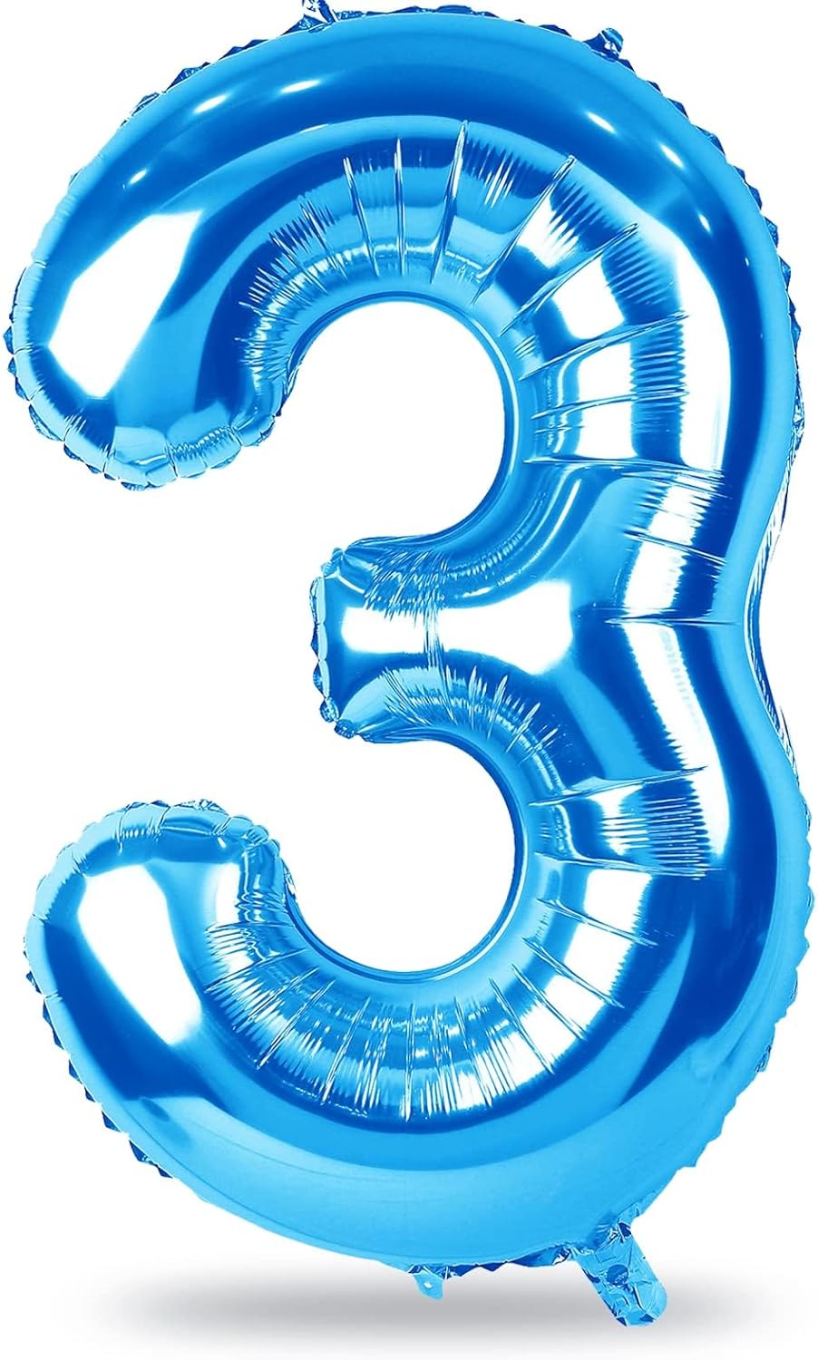 Skiennix 40-Inch Blue Foil Number 3 Balloon - Large Helium Balloon for Birthday & Graduation Celebrations