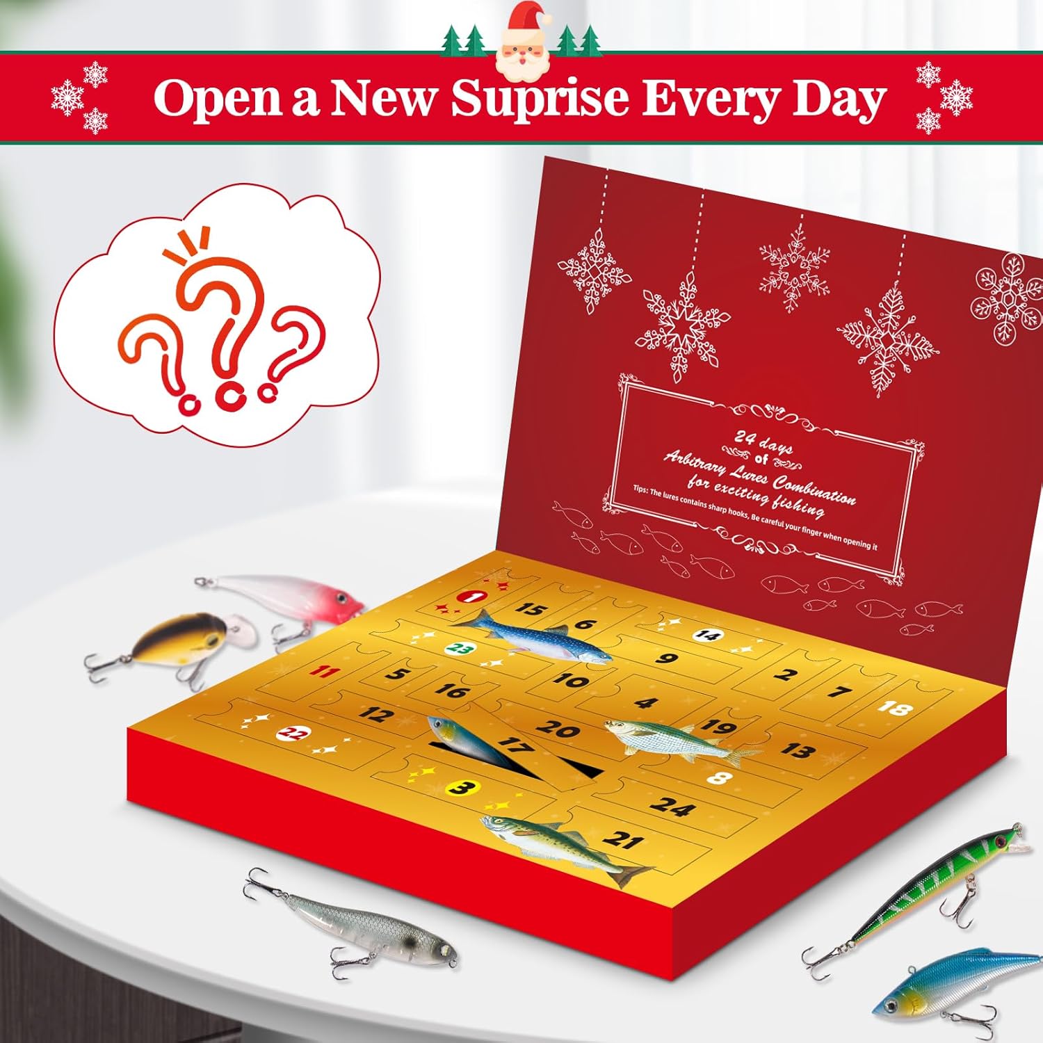 VIB Fishing Advent Calendar 2025 - 24 Days of Exciting Fishing Lures | Perfect Xmas Gift for Men & Boys