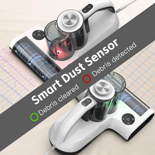 Dibea Handheld Mattress Vacuum, Upholstery Bed Vacuum Cleaner Machine, 18KPa Suction, 140℉ Heating, Smart Dust Sensor, Washable HEPA Filter, Deep Clean Dust, Debris on Couch, Fabric, Furniture