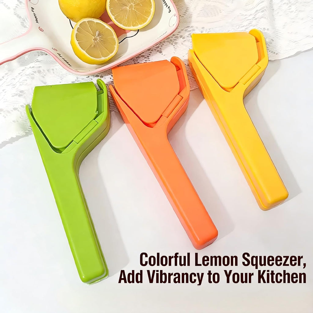 Skiennix Lemon Squeezer - Effortless Manual Citrus Juicer | Fold-Flat Design, Sturdy & Compact (Yellow)