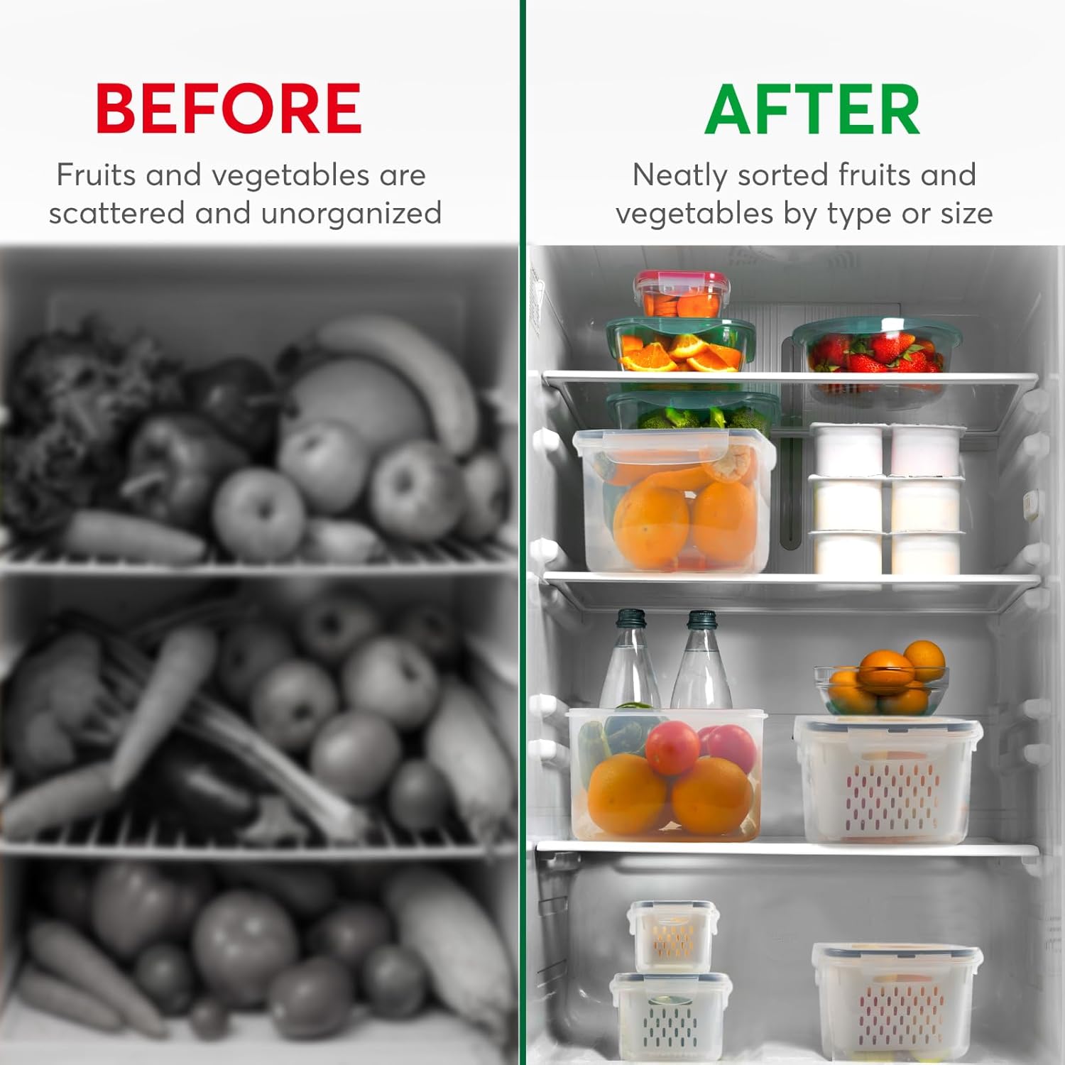 Skiennix Fruit Storage Containers - 5 Set BPA-Free, Leakproof & Dishwasher Safe for Fresh Produce