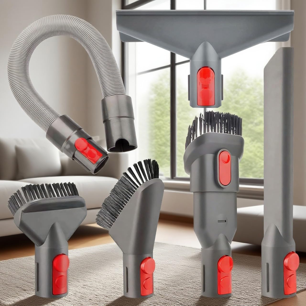POMBEU for Dyson Vacuum Attachments Parts Kit V8 V11 V15 V12 V10 V7 Gen5 Cordless Replacement Head, Deep Cleaning of Multi-Functional Accessories, Suitable for Various Settings Such as Homes & Cars