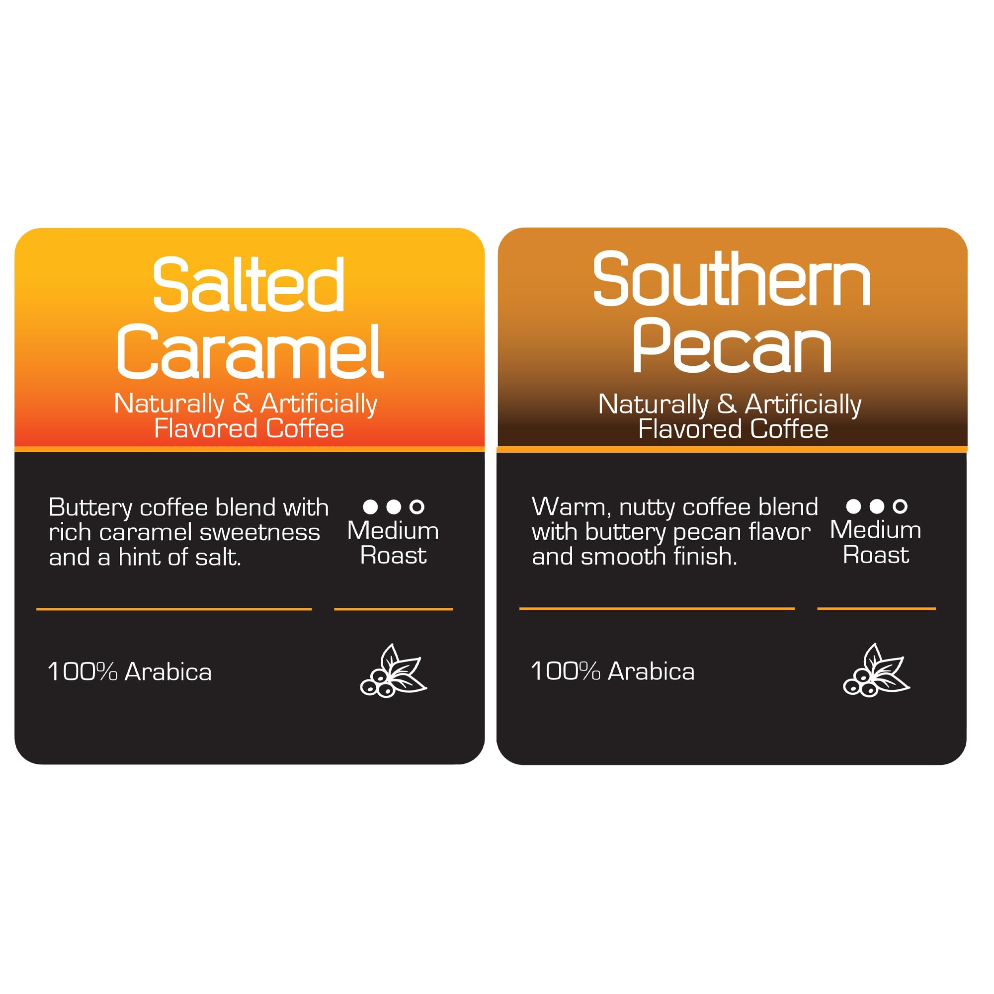 Roast Ridge Single Serve Coffee Pods for Keurig K-Cup Brewers, Variety Pack, Medium Roast, 100 Count (50 each: Salted Caramel, Southern Pecan)