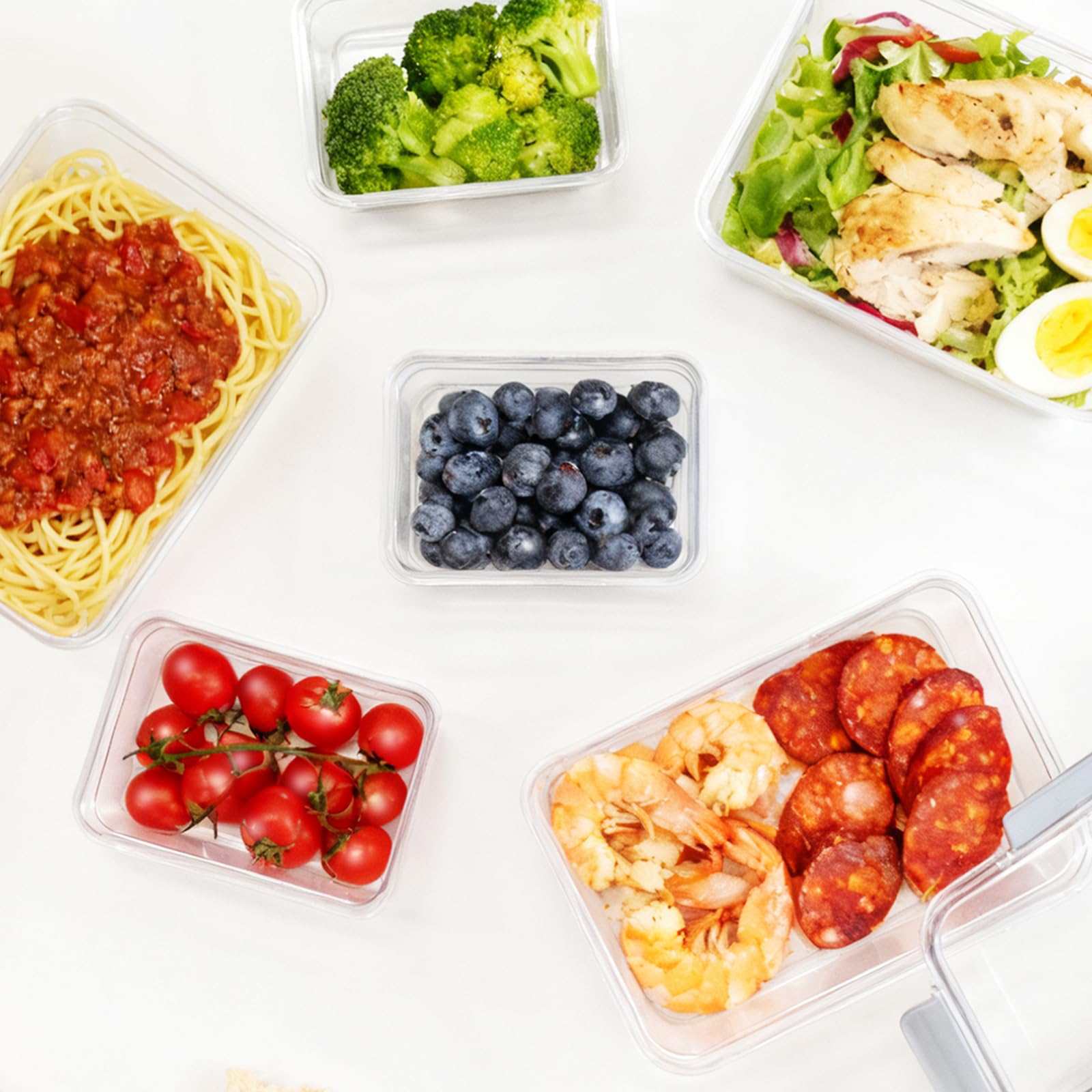 HOME BREEZE 2.8L Tritan Plastic Food Storage Containers, Airtight Tritan Plastic Locking for Fridge Freezer, Meal Prep, Deli Meat, Snacks, 8 Containers with Lids, 16 pieces, Extra Large, Clear