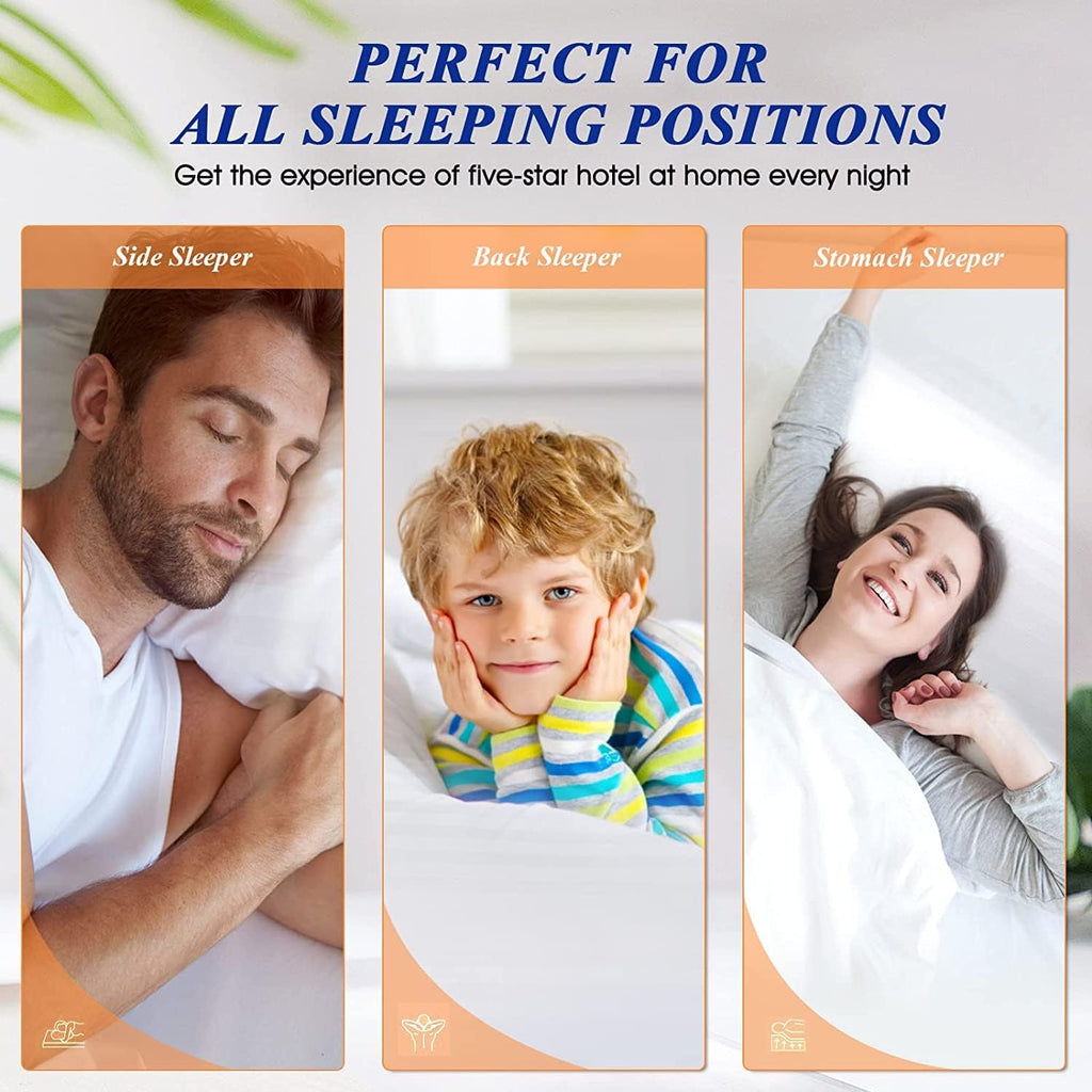 SEMZSOM King Size Bed Pillows - Set of 4 Luxury Hotel-Quality Soft Down Alternative for All Sleep Positions