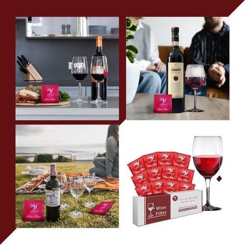 24Pcs Wine Sulfite Filters, Wine Purifier that Remove Sulfite and Histamine, Wine Lovers Valentine's Day Gifts for Him Men Women Boyfriend Husband