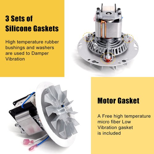 Adviace Replacement A-E-027 Combustion Blower Exhaust Fan Motor for Breckwell P23, P22, P24, P24I, P4000, P2000I, P2700, P2000, P23I, P1000, P26 Pellet Stoves