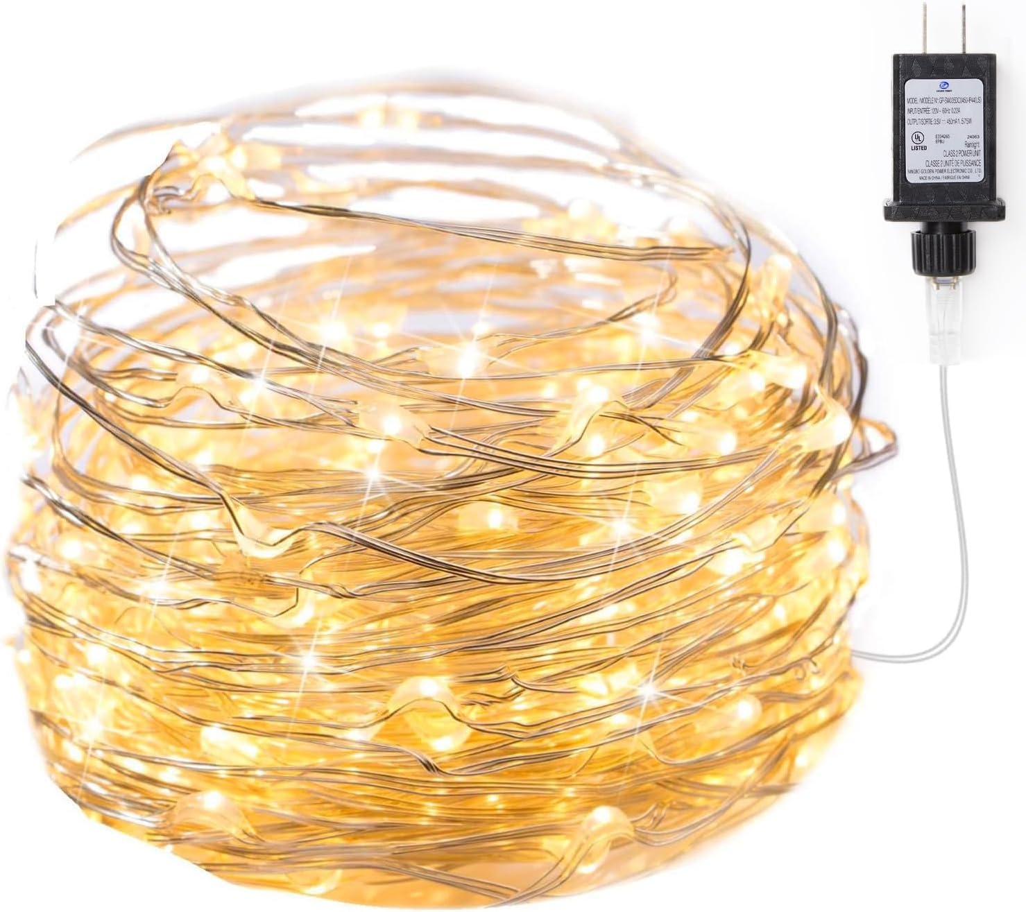 Minetom Fairy Lights - 33Ft 100 LEDs Waterproof Silver Wire String Lights | Warm White for Indoor & Outdoor Decor