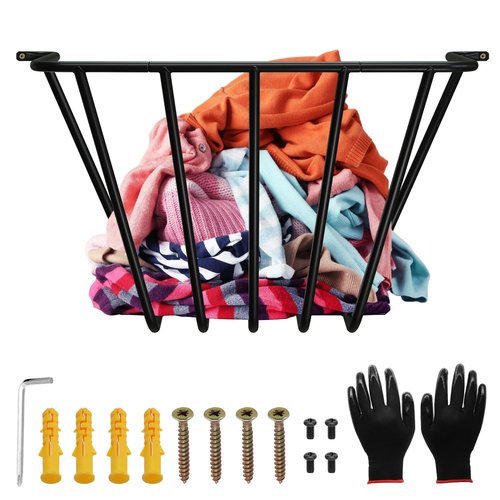 Zatozkar Upgraded Throw Wall Blanket Holder Thicken, Metal Wall Stuffed Animal Storage Mounted Rack Towel Quilt Blanket Toy Clothes Hanging Organizer for Bathroom Living Bedroom Huge Capacity Bold
