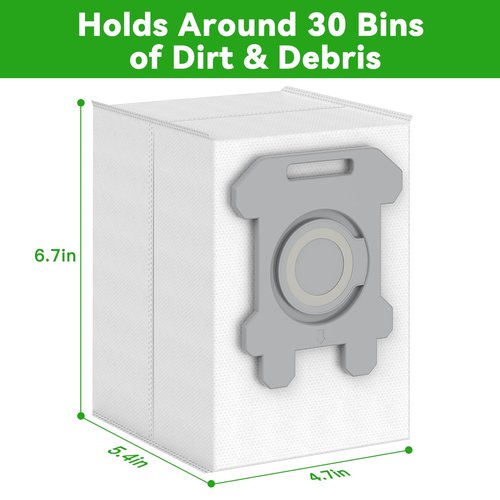 8 Pack Dirt Disposal Bags Replacement Bags Compatible with iRobot Vacuum Cleaner 105 405 705 104 504 505, i3, j7, j9, s9, s9 Plus i s j Series Vacuum Bags Replacement Parts Accessory