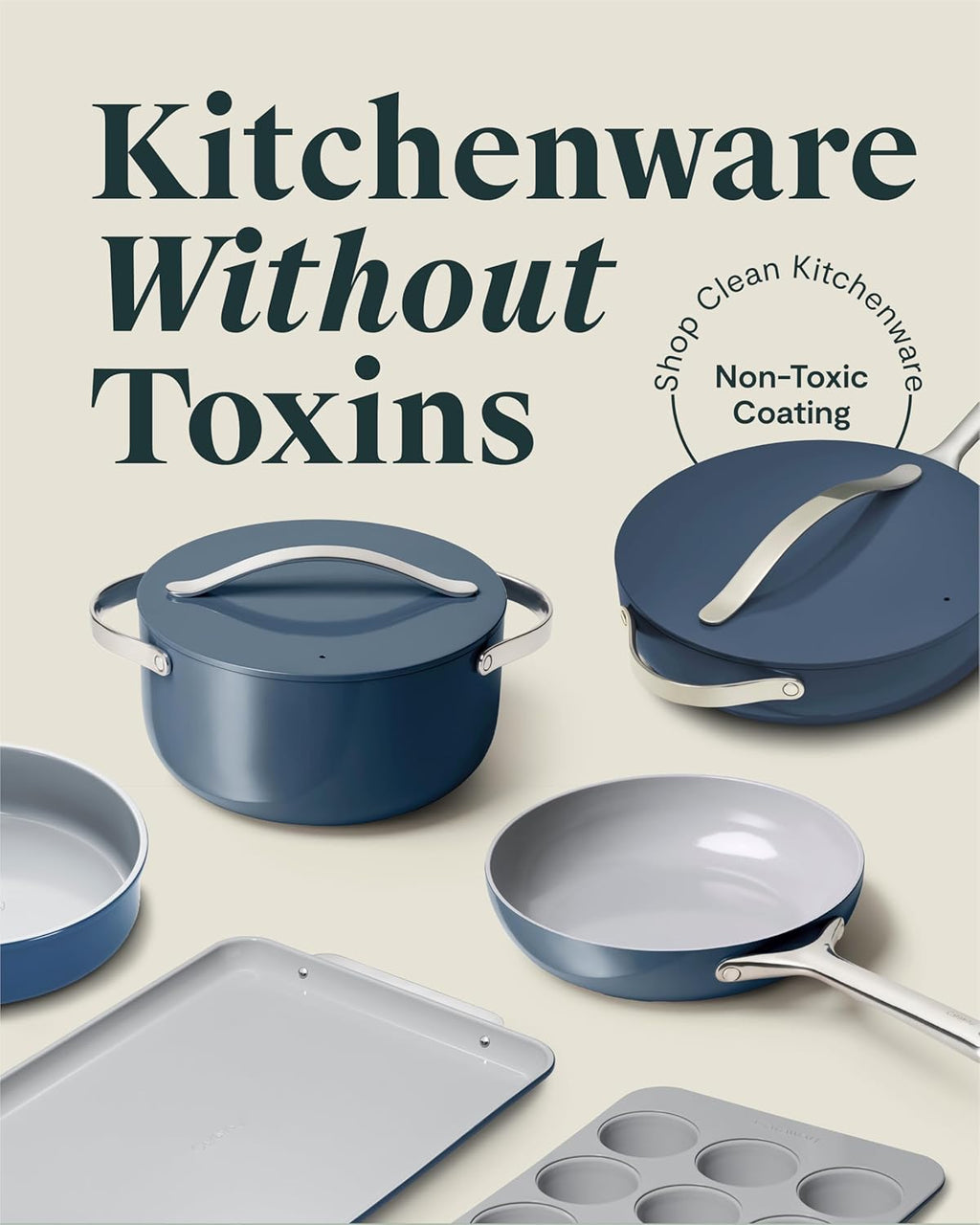 Caraway 23-Piece Nonstick Ceramic Cookware & Bakeware Set - Oven Safe, Non-Toxic - Sage Color