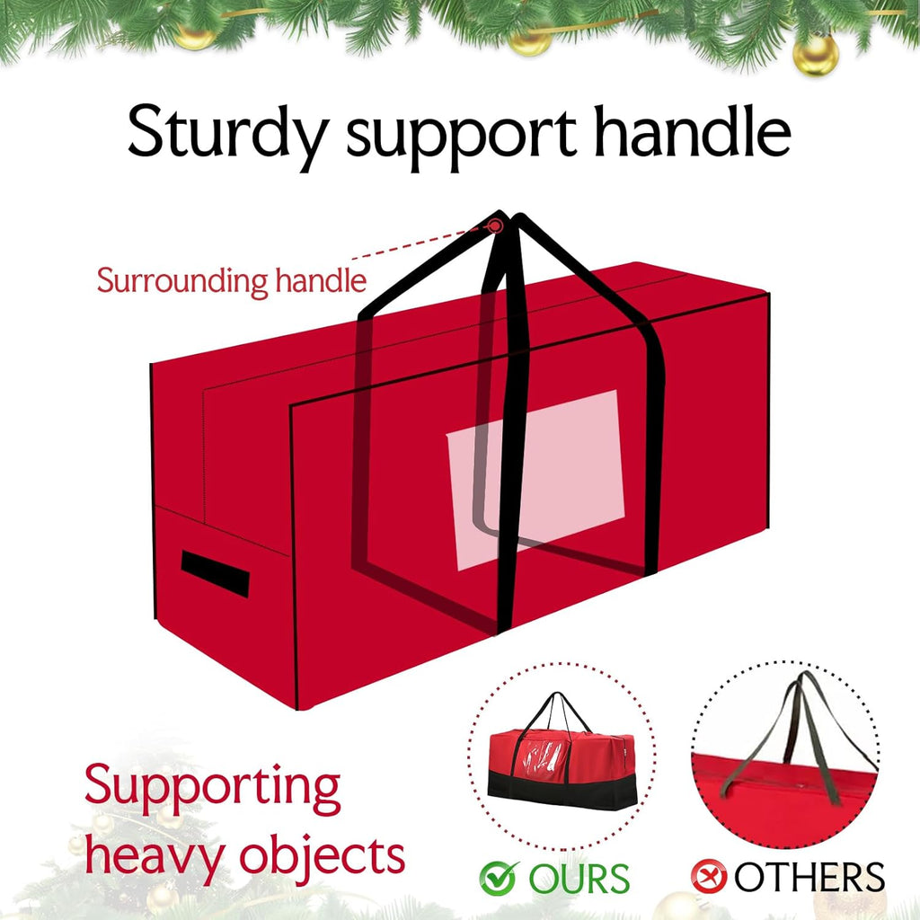 Skiennix Christmas Tree Storage Bag - Heavy Duty 600D Oxford Material for Up to 8 Ft Trees | Dampproof with Reinforced Handles & Dual Zipper