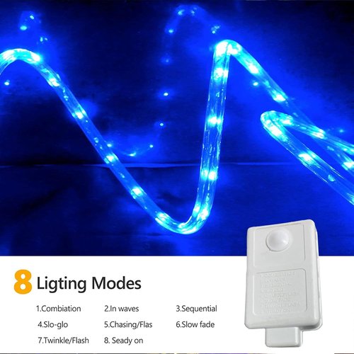 200ft LED Rope Lights by [Brand Name] - Waterproof Flexible Tube Lighting with 8 Modes | Ideal for Outdoor, Garden, Patio, and Party Decor (Blue)