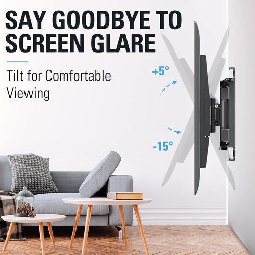 Mounting Dream TV Wall Mount for Most 32-65 Inch TV, Full Motion TV Mount with Dual Arms, Wall Mount Bracket with Swivel and Tilt, Fits 16", 18", 24" Studs, Max VESA 400x400mm, 99 LBS, MD2380-24K
